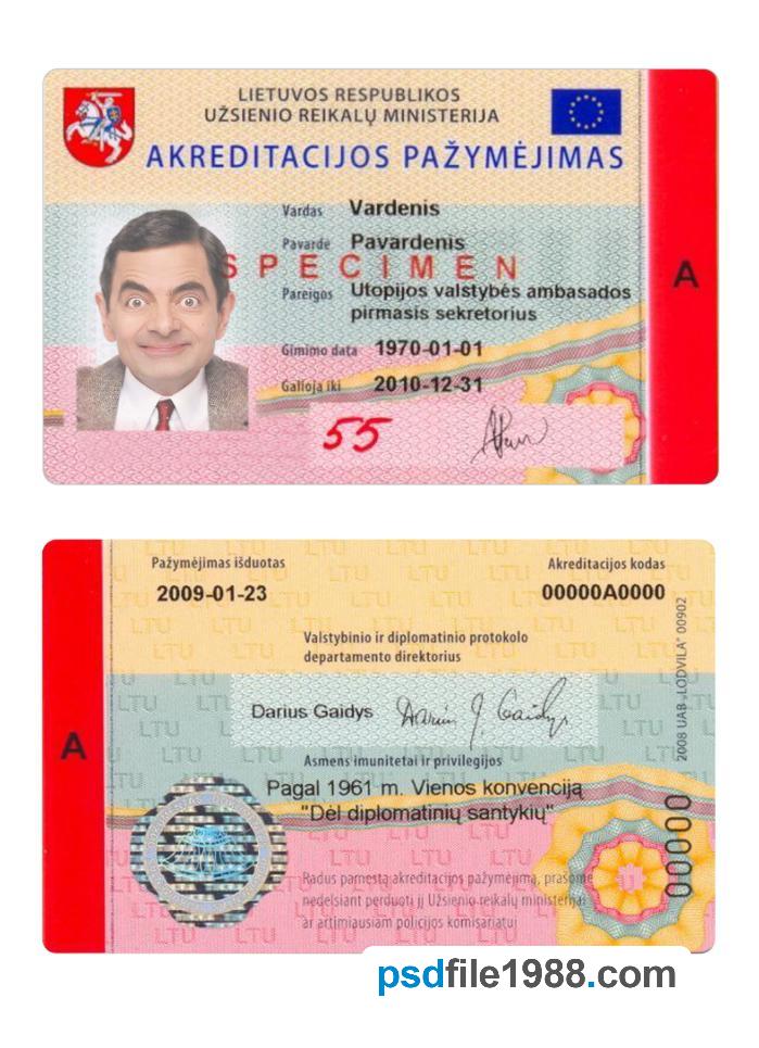 Lithuania Accreditation Certificate Card